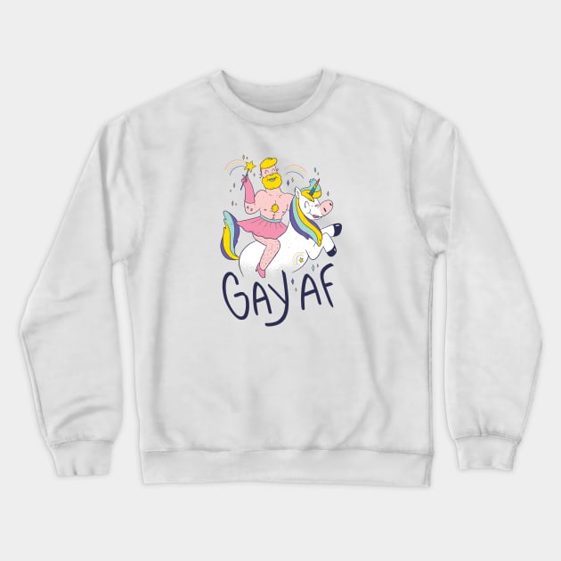 Gay AF Design Crewneck Sweatshirt by JFDesign123